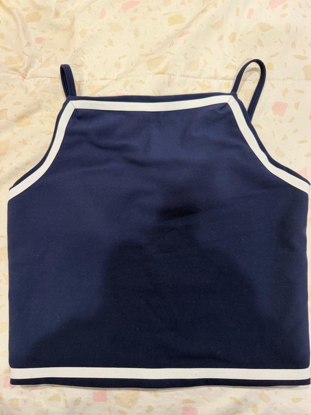NWOT Abercrombie & Fitch Navy Blue Strappy Tank with White Trim
